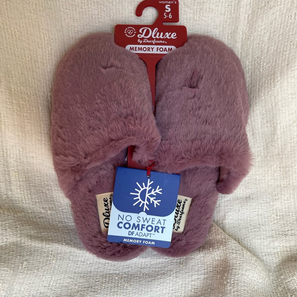 NWT dluxe by dearfoams Women's Luella Scuff Slippers Purple Size Small 5-6 - Picture 3 of 5